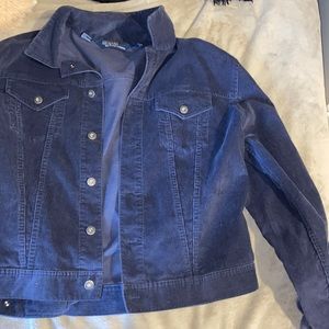 ribbed polo jean jacket